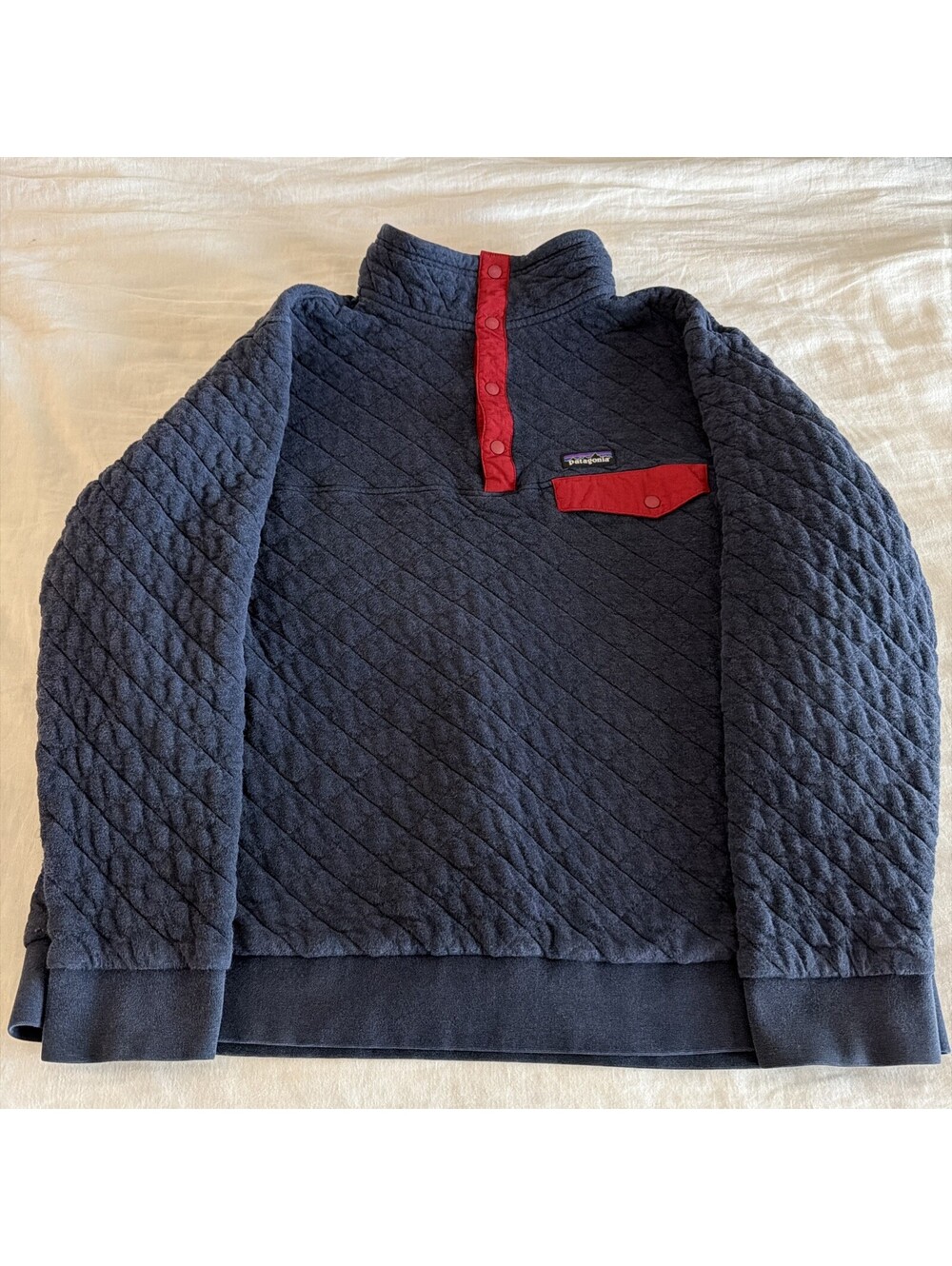 Men’s Patagonia Organic Cotton Quilted Snap T Pullover - Blue XXL